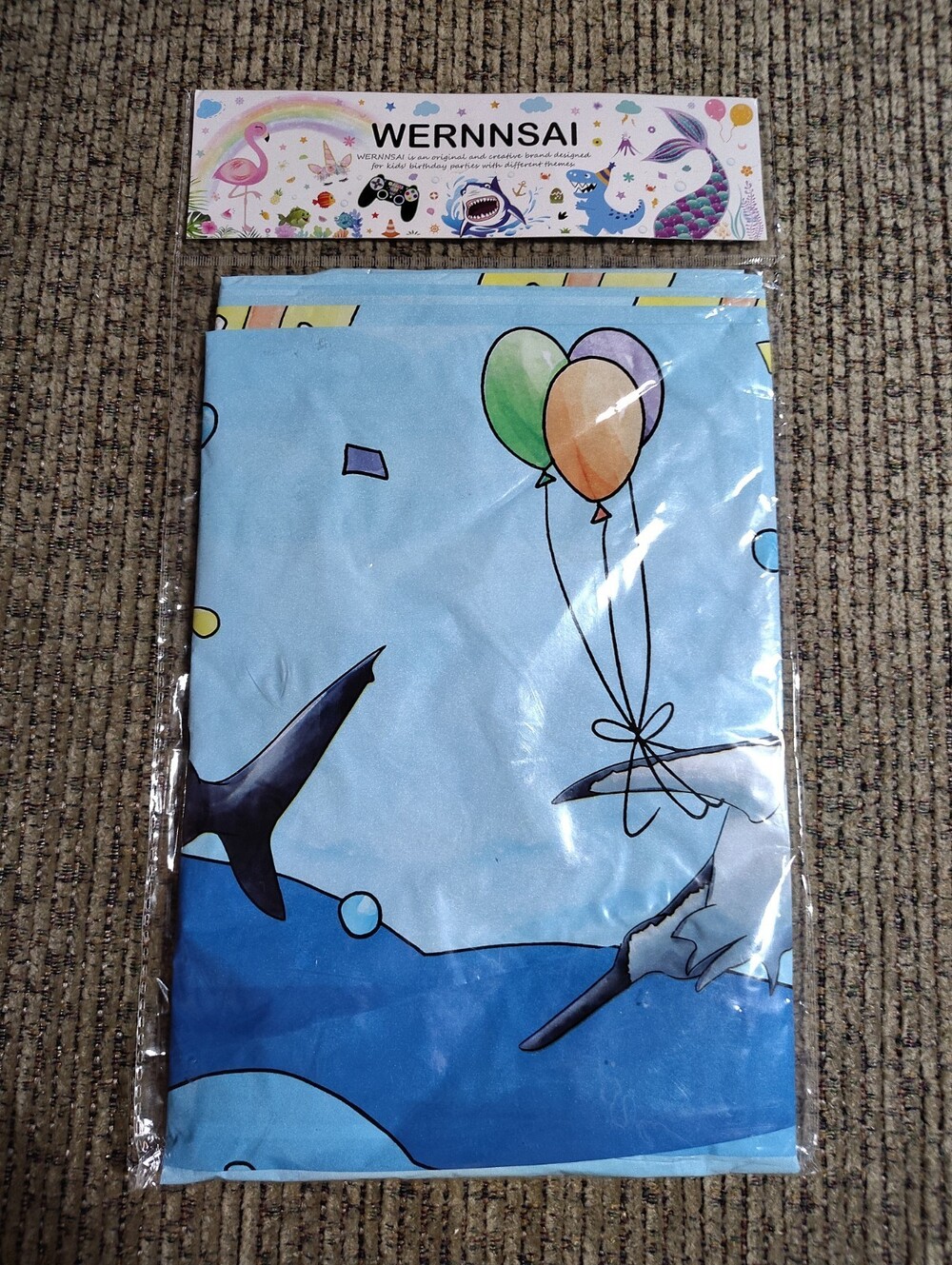 Wernnsai Shark table cloth for kids birthkids birthday. Under sea party